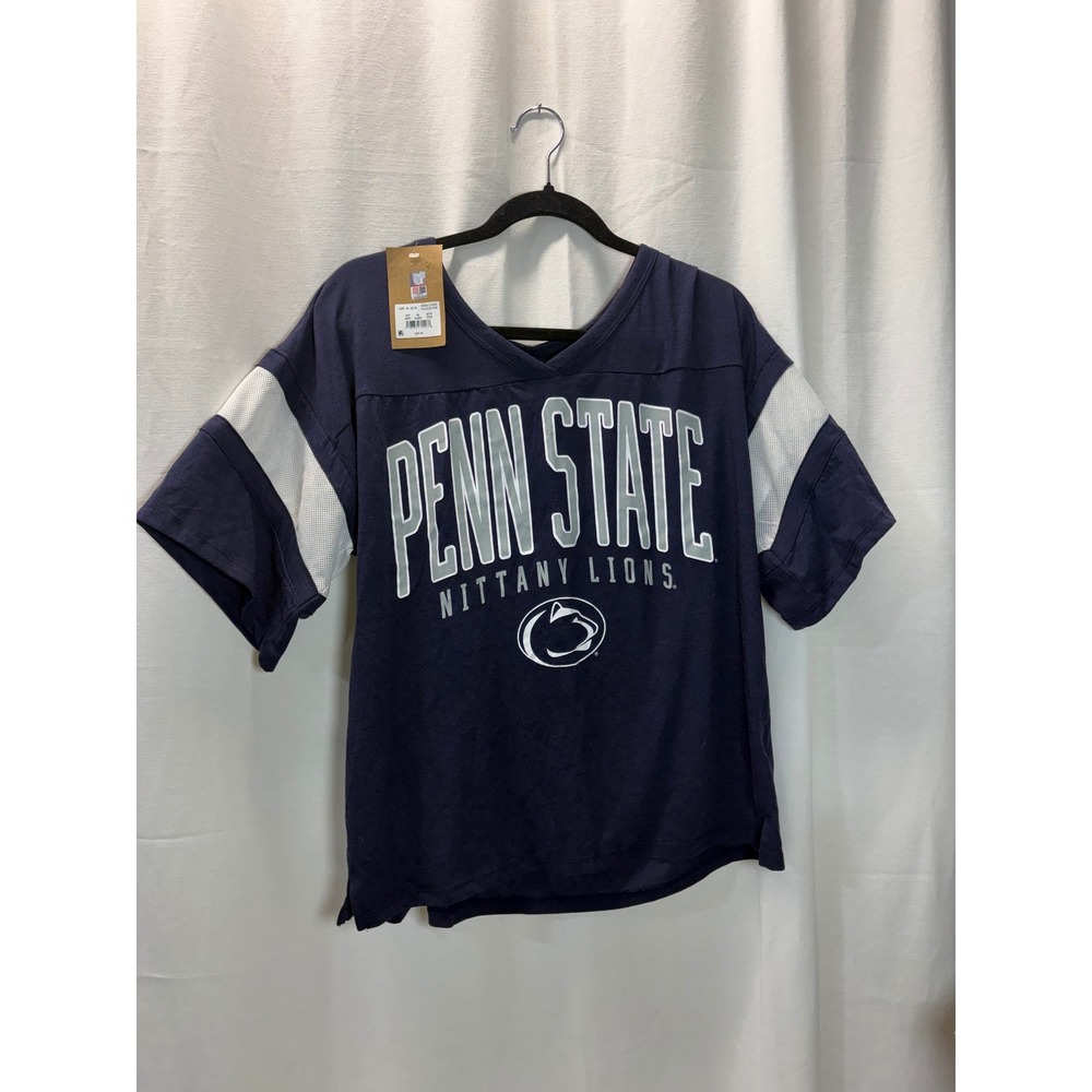 Rivalry Threads Penn State Nittany Lions Navy Blue Mesh Sleeve V-Neck Shirt XL